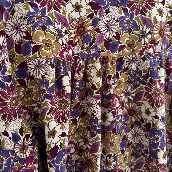 Vintage BonWorth Purple and Gold Floral Blouse Women’s Small - Picture 5 of 5